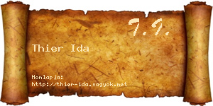 Thier Ida névjegykártya